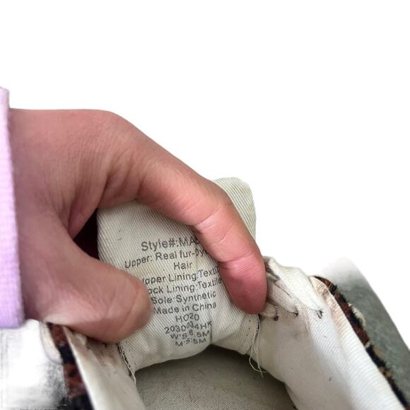 Madewell Sidewalk Low-Top Sneakers Painted Leopard Color Block Calf Hair 6.5M - Picture 15 of 16